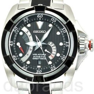 new seiko kinetic velatura ticn black watch srh005 srh005p1 includes