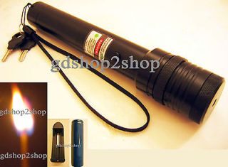 Focus Adjustable 5mW Green Beam Laser Pointer + Battery + Charger 