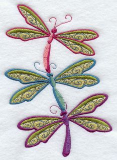 dragonfly stack embroider bathroom hand towel set of 2  23 