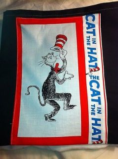 Newly listed Remnant Fabric Dr Seuss Cat in the Hat Red Frame Quilt Sq 