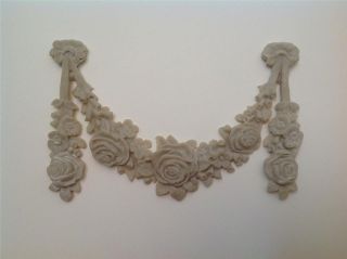 Shabby Vintage Chic French Provincial Furniture Applique Swag & Drop 