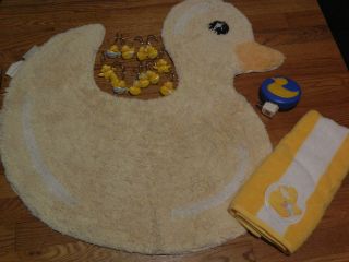 euc yellow rubber duckie kids bath rug or accessories  