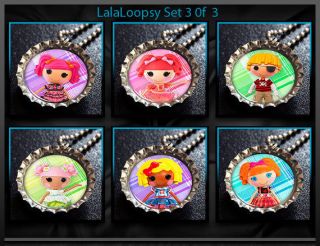 lalaloopsy set 3 party pack 6 bottle cap necklaces birthday