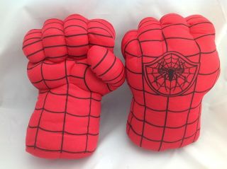   SuperHero SpiderMan Hands Plush Gloves Set Punching Boxing Type Fis