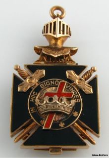   Degree Knights Templar Scottish Rite Masonic Fob   10k Gold Masons