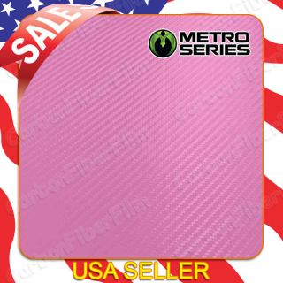 Metro Series Pink 3D Diagonal Carbon Fiber Vinyl Wrap Sheet 2ft x 1ft
