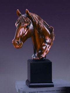 horse head bronze plated statue sculptu re figurine time left