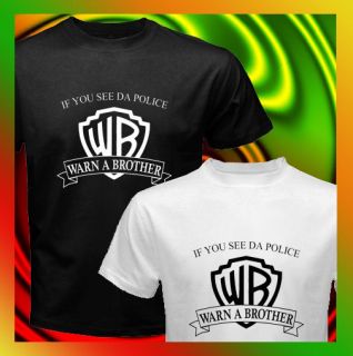 Funny Comic if You See da Police WARN A BROTHER Mens T Shirt S M to 