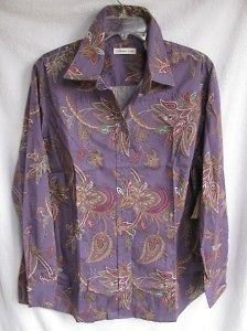 coldwater creek shaped paisley stretch blouse colors expedited 