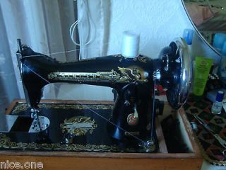 ANTIQUE SINGER SEWING SPHINX BEFORE 1960 W MOTOR &PEDAL HEAVY DUTY 