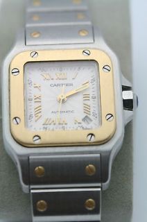 Cartier Santos Two Tone 18K Gold & Stainless Steel Ladies Watch 