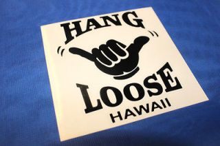   Hawaii Decal Car Window Sticker ~ BLACK HANG LOOSE SHAKA SIGN 4