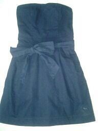 CUTE AND SASSY NWT ABERCROMBIE & FITCH STRAPLESS DRESS IN NAVY BLUE 