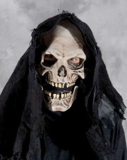 adult moving mouth scary grim reaper skull costume mask