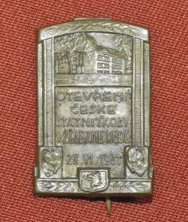 Czechoslovakian Czechoslovakia Pre WW2 1931 Pin Medal Badge