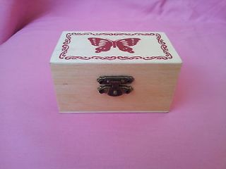 Wholesale Lot of 10 New Wooden gift boxes with cute butterfly picture.