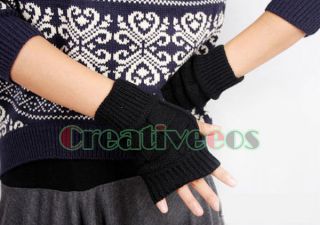 Men Women Fashion Knit Fingerless Winter Warmer Arm Unisex Gloves 