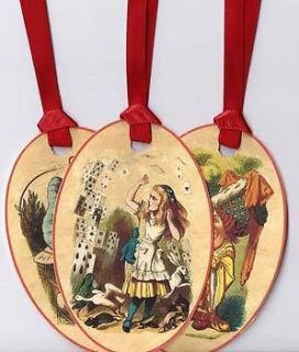   oval Alice in Wonderland scrapbooking tags paper crafts set 16