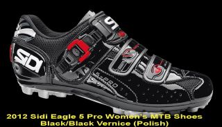 NEW 2012 Sidi Eagle 5 Pro Womens MTB Shoes   Black Vernice (Polish 
