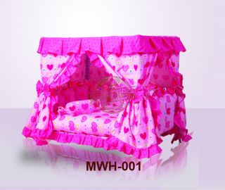 Luxury Pink Princess Dogs Cat Pet Bed House Handmade Gorgeous 3 Design 