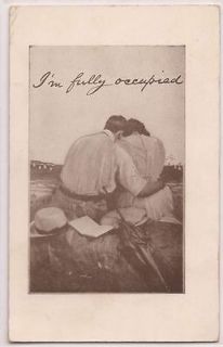 1917 Romance Postcard Boy & Girl Seaside Scene Im Fully Occupied NY 