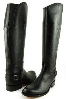 SENDRA 8219 Black Buckled Womens Shoes Knee High Riding Boots 10 EUR 