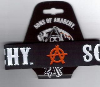 sons of anarchy red anarchy silicone rubber wristband bracelet new