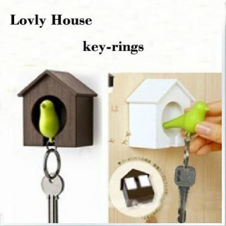   Bird House Ring Chain Wall Key Hook Holder Plastic Whistle 0153d HOT