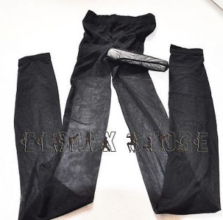 BLACK SUO2 Sexy Men Sheer See Through Waist Pantyhose Tights Footless 