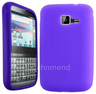 PURPLE SiLiCONE BACK CASE COVER SKiN POUCH FOR SAMSUNG GALAXY Y PRO 