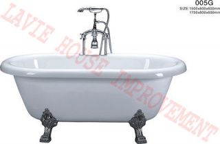   CLAWFOOT bathtub,Acryli​c bathroom tub with Telephone style faucet