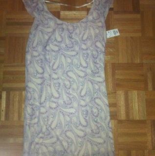 NWT H&M Chiffon Paisley Dress With Flutter Cap Sleeves Off White Size 
