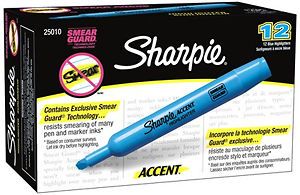 sharpie accent blue marker tank style highlighter 1 box time