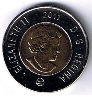 2011 CANADA ORIGINAL $2 DOLLAR TOONIE COIN UNCIRCULATED FROM MINT ROLL 