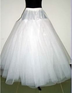   White 3 Layer Tulle Hoopless Petticoat Underskirt Crinoline Free shipp
