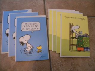   Snoopy Woodstock Greeting Cards, Thank you & Baby Boy, Peanuts Gang