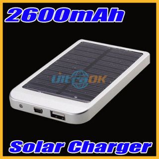 Solar power 2600mAh External Battery Charger for Mobile Phone/Camera 