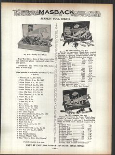 1936 ad stanley tool chests kits box 3 sizes shown