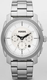   Fossil FS4663 Mens Stainless Steel Chronograph Machine Silver Watch