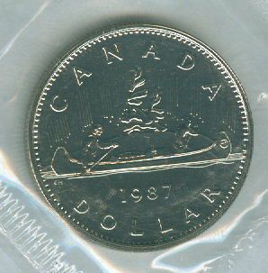    PL Proof Like Voyogeur $1 One Dollar 87 Canada Canadian BU Coin UNC