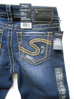 NWT Silver Jeans Womens Frances 18 Bootleg Low Rise Slim Denim Jeans 