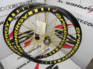 New 2013 Spinergy Stealth FCC Carbon Yellow PBO Wheel Set Shimano For 