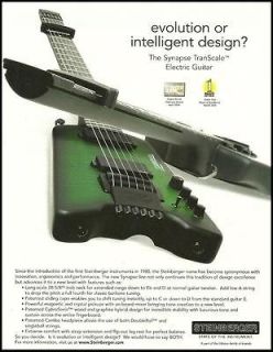 THE STEINBERGER SYNAPSE TRANSCALE HEADLESS ELECTRIC GUITAR AD 8X11 