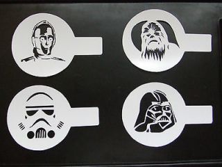 Star Wars Cappuccino Coffee stencil templates smoothies drinks milk 
