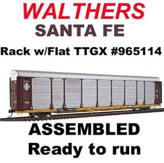 Santa Fe Auto Rack w/Flat TTGX #965114 WALTHERS 932 40138 HO R T R