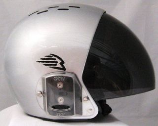 XL Gath Retractable Visor SKY Helmet Silver w Base Plate   for 