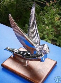 Winged Flying Lady. Chrome HOOD ORNAMENT, MASCOT. Metal