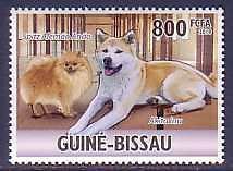 akita inu german spitz dogs mnh stamp from estonia time