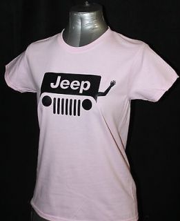 Womens PINK Jeep Wave TShirt. Wrangler drivers wave to one another 