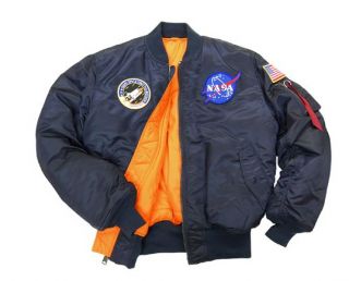 ALPHA INDUSTRIES NASA MODEL MA1 FLIGHT SPACE JACKET MISSION PATCHES 